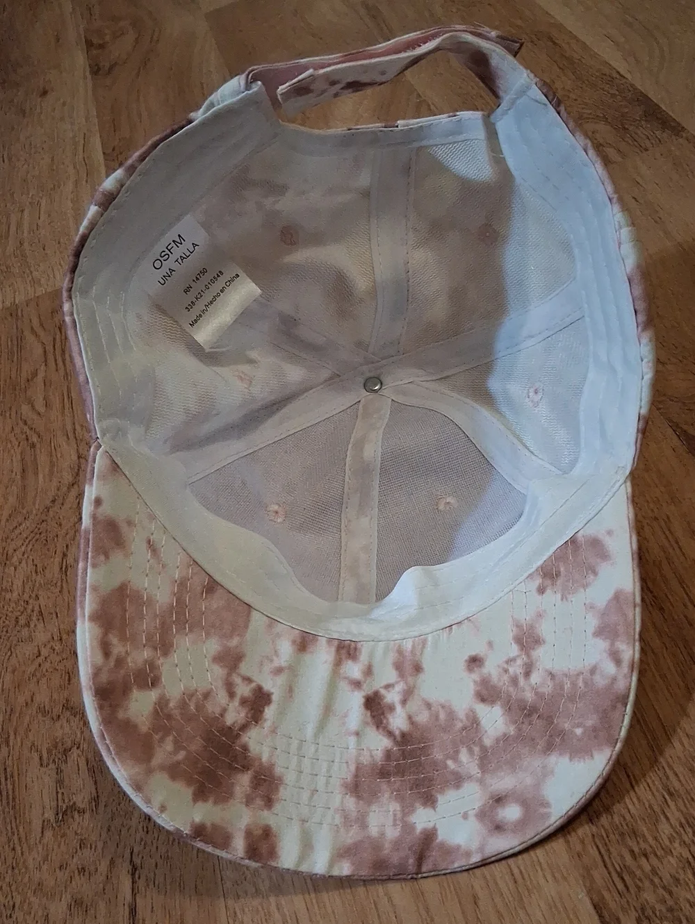 Tie-Dye Baseball Cap in Pink and Cream